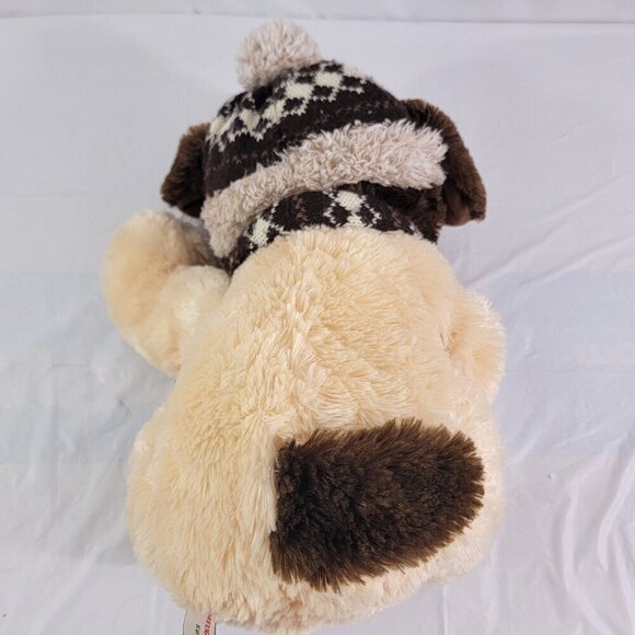 Hugfun International Soft Floppy Ears Dog Plush Aiden Wearing Scarf and Hat - Picture 13 of 15